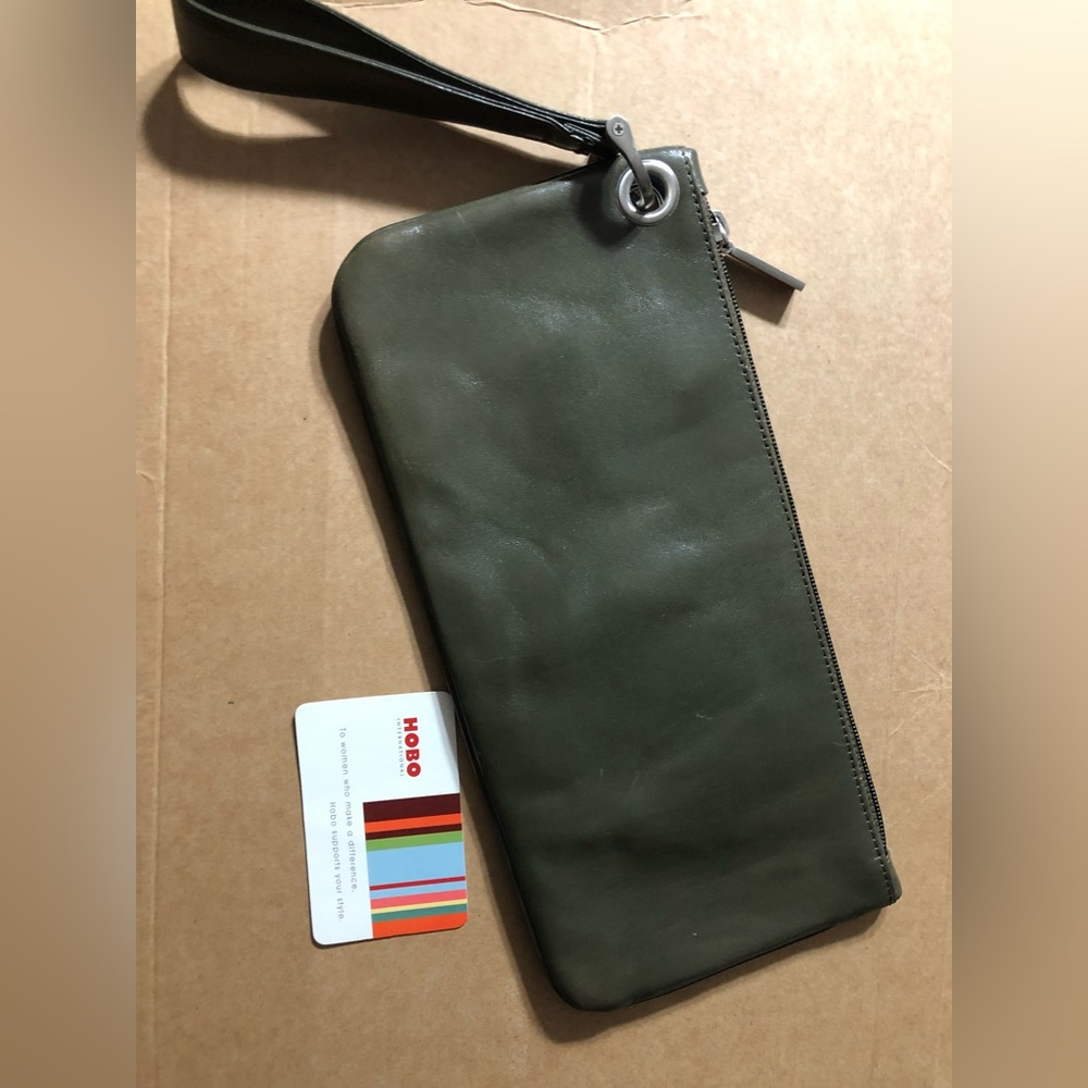 HOBO Green Leather Wristlet. New, never used.